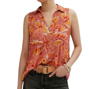 Vera by Anthropologie Floral Sleeveless Top NWOT